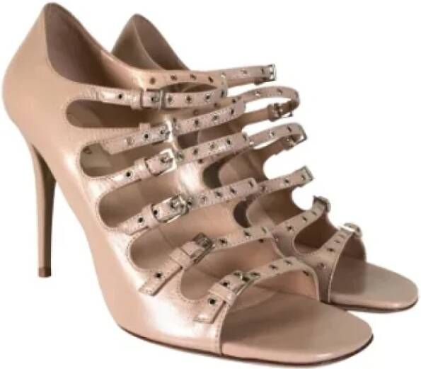 Valentino Vintage Pre-owned Leather sandals Beige Dames