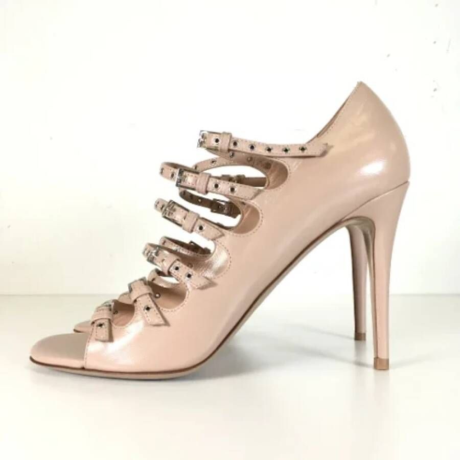 Valentino Vintage Pre-owned Leather sandals Beige Dames