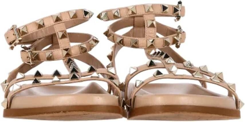 Valentino Vintage Pre-owned Leather sandals Beige Dames