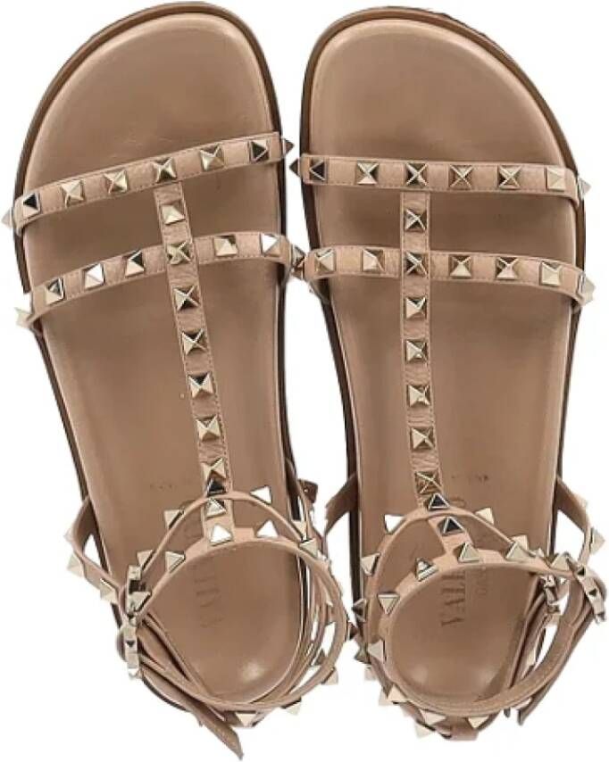 Valentino Vintage Pre-owned Leather sandals Beige Dames