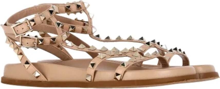Valentino Vintage Pre-owned Leather sandals Beige Dames