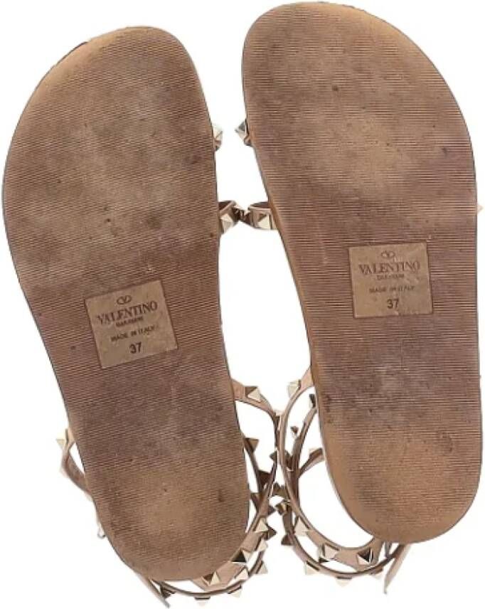 Valentino Vintage Pre-owned Leather sandals Beige Dames