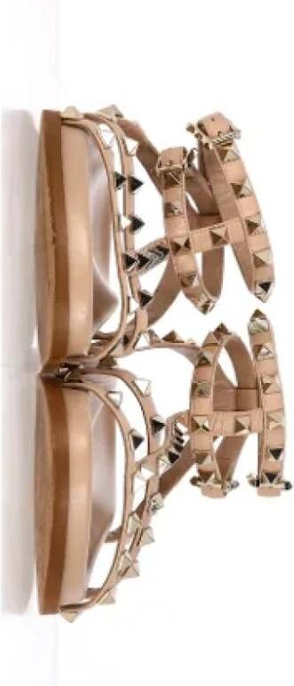 Valentino Vintage Pre-owned Leather sandals Beige Dames