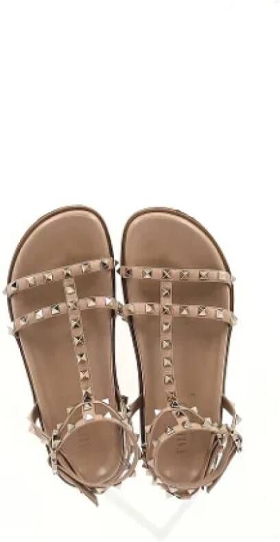 Valentino Vintage Pre-owned Leather sandals Beige Dames
