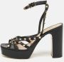 Valentino Vintage Pre-owned Leather sandals Black Dames - Thumbnail 2