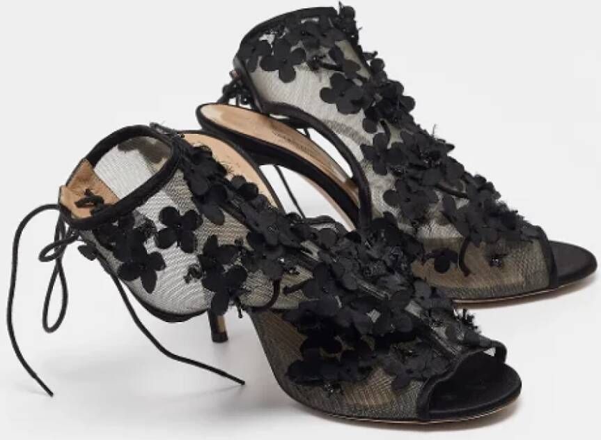 Valentino Vintage Pre-owned Leather sandals Black Dames