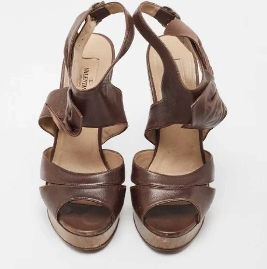 Valentino Vintage Pre-owned Leather sandals Brown Dames