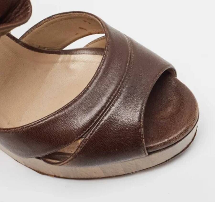 Valentino Vintage Pre-owned Leather sandals Brown Dames