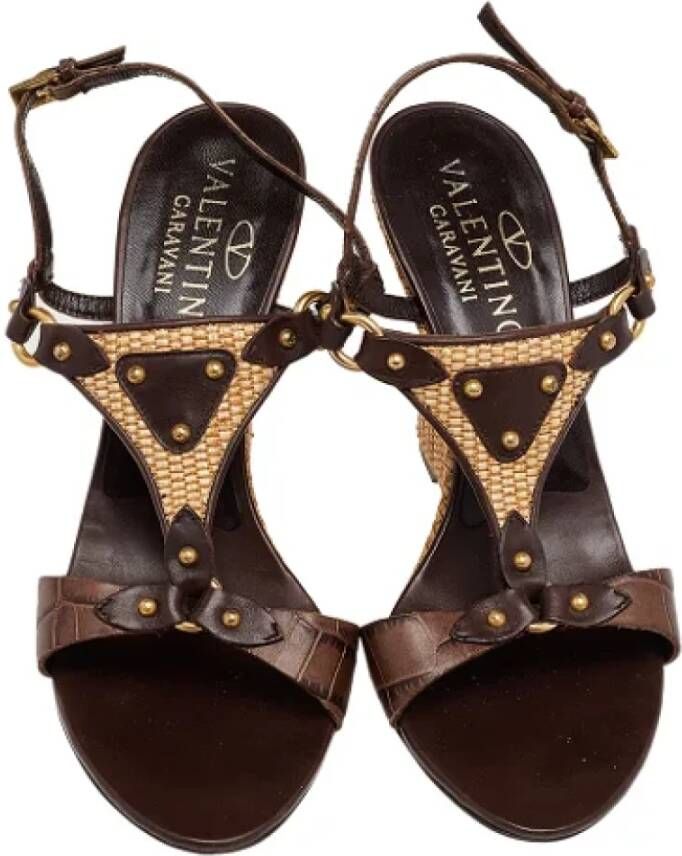 Valentino Vintage Pre-owned Leather sandals Brown Dames