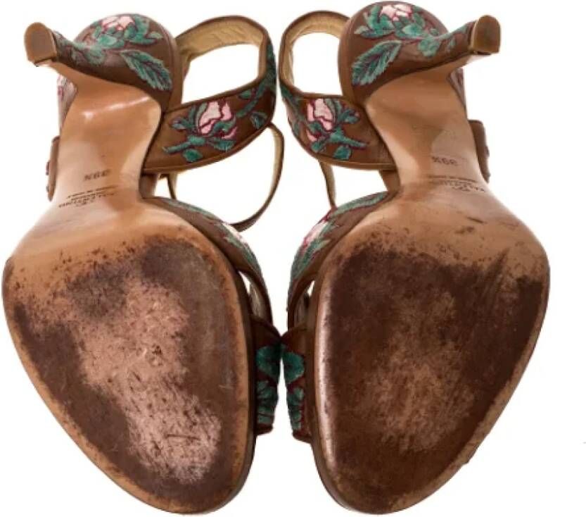 Valentino Vintage Pre-owned Leather sandals Brown Dames