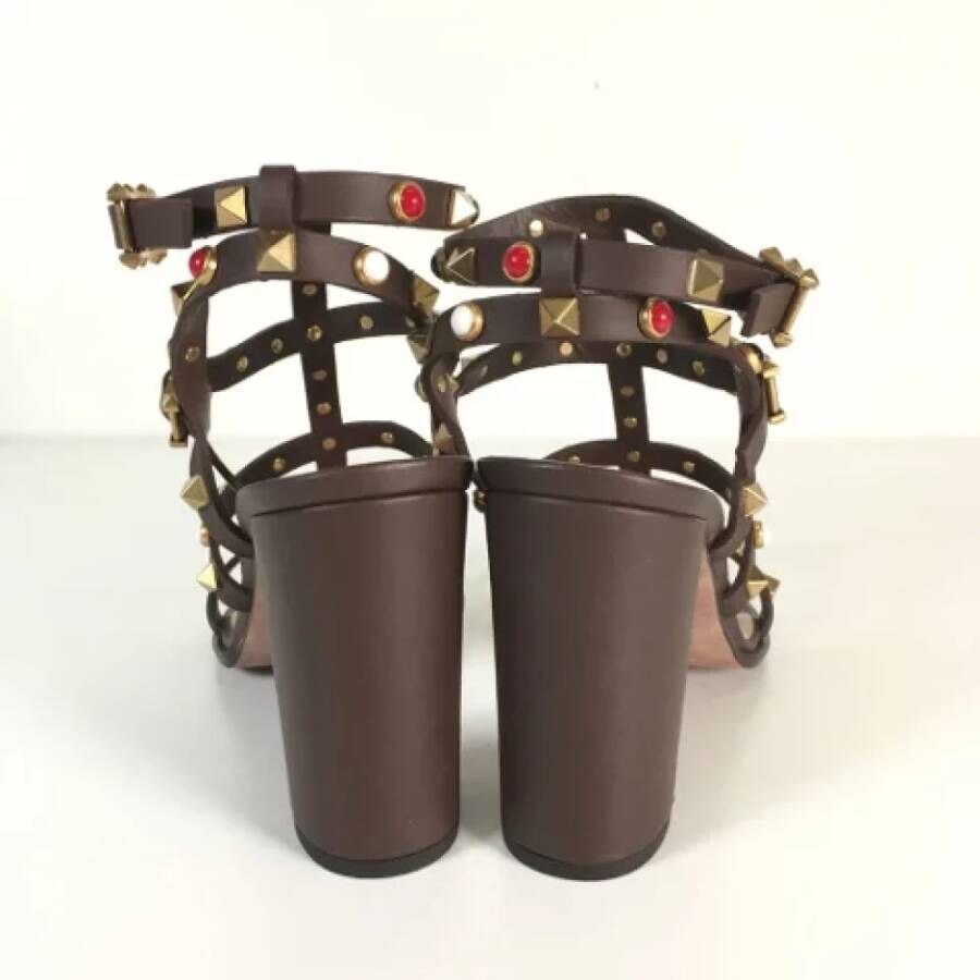 Valentino Vintage Pre-owned Leather sandals Brown Dames