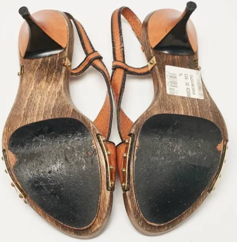Valentino Vintage Pre-owned Leather sandals Brown Dames