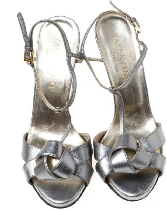 Valentino Vintage Pre-owned Leather sandals Gray Dames