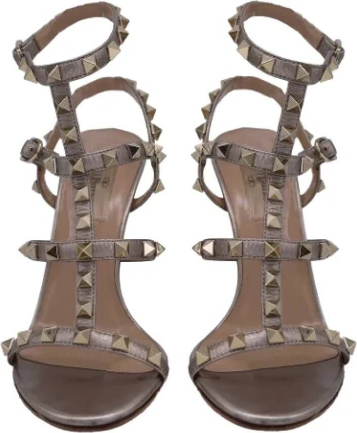 Valentino Vintage Pre-owned Leather sandals Gray Dames
