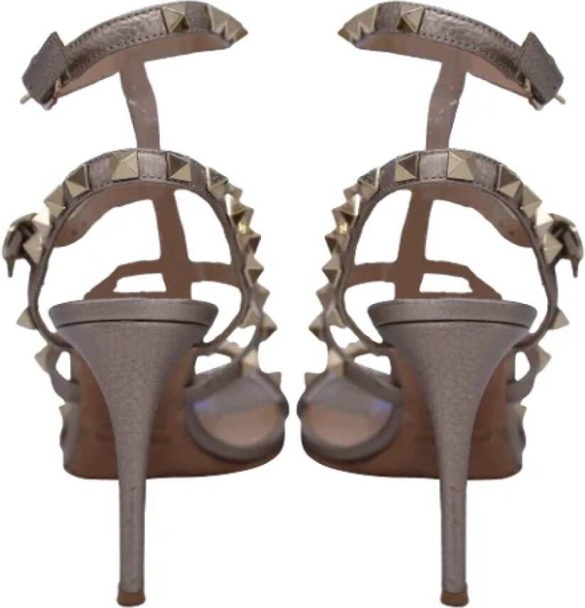 Valentino Vintage Pre-owned Leather sandals Gray Dames