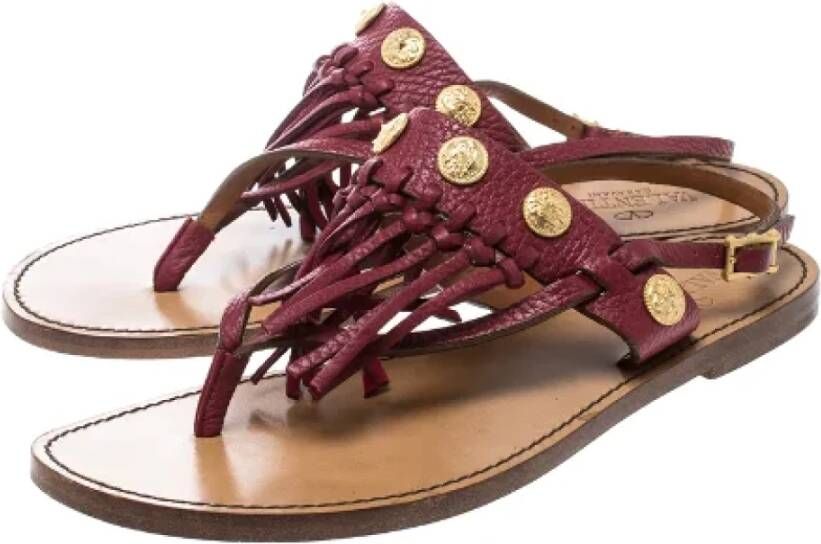 Valentino Vintage Pre-owned Leather sandals Red Dames