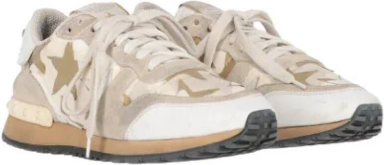 Valentino Vintage Pre-owned Leather sneakers Beige Dames