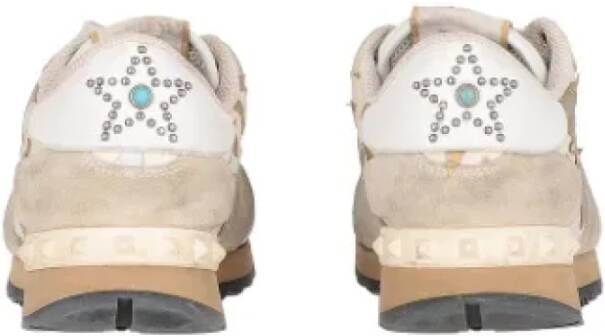 Valentino Vintage Pre-owned Leather sneakers Beige Dames