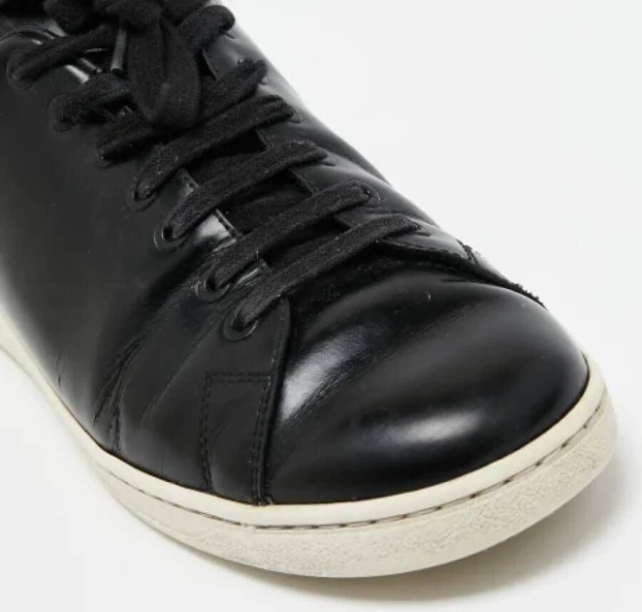 Valentino Vintage Pre-owned Leather sneakers Black Dames