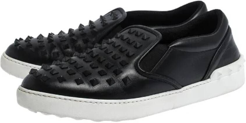 Valentino Vintage Pre-owned Leather sneakers Black Dames