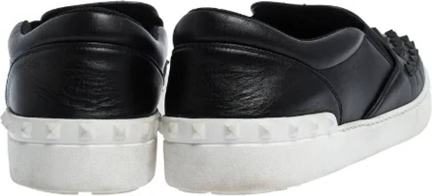 Valentino Vintage Pre-owned Leather sneakers Black Dames