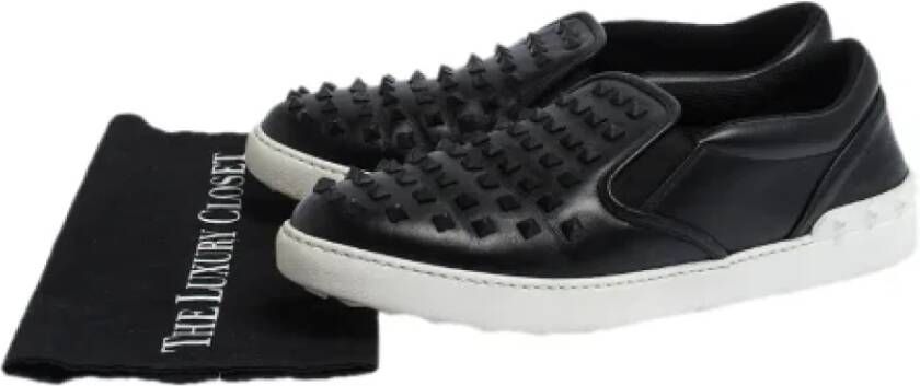 Valentino Vintage Pre-owned Leather sneakers Black Dames