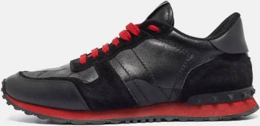 Valentino Vintage Pre-owned Leather sneakers Black Dames