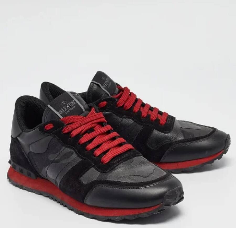 Valentino Vintage Pre-owned Leather sneakers Black Dames