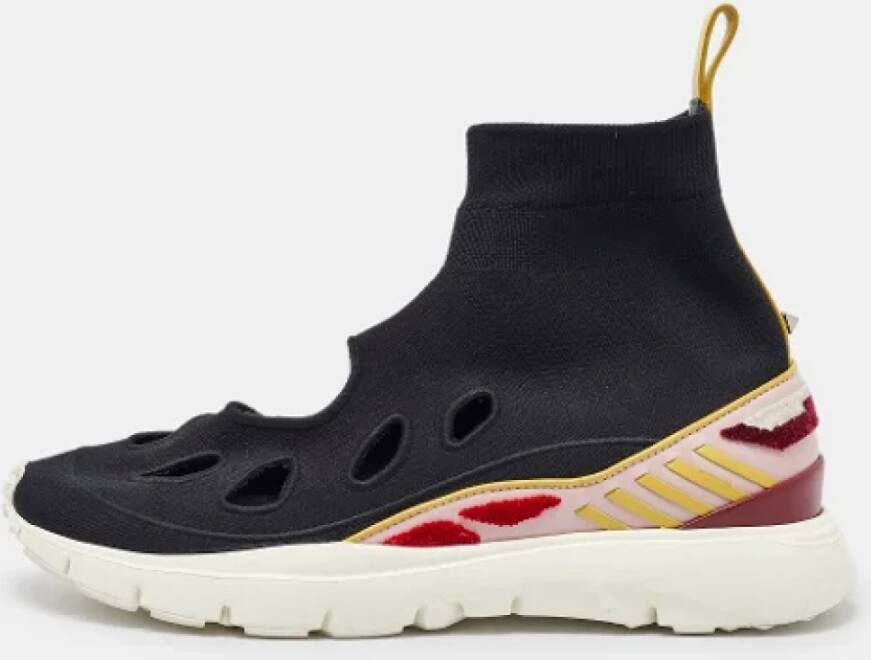 Valentino Vintage Pre-owned Leather sneakers Black Dames