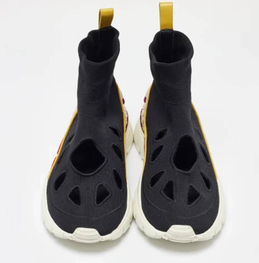Valentino Vintage Pre-owned Leather sneakers Black Dames