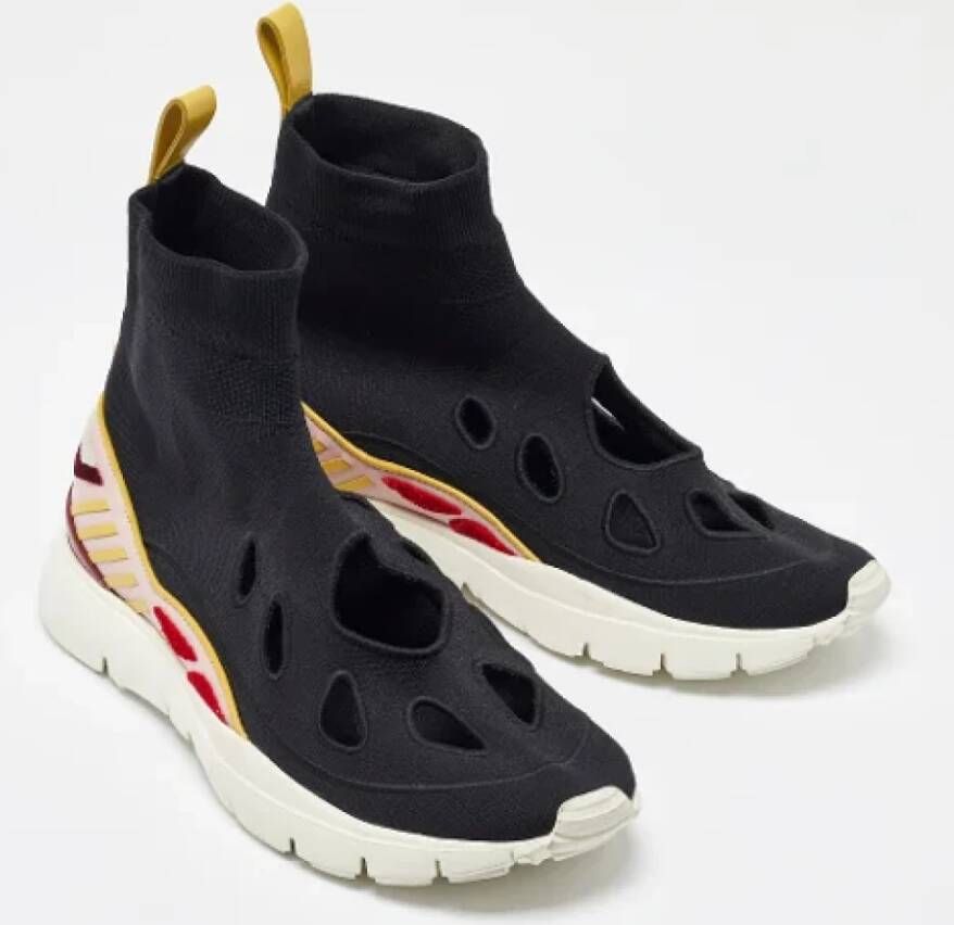 Valentino Vintage Pre-owned Leather sneakers Black Dames