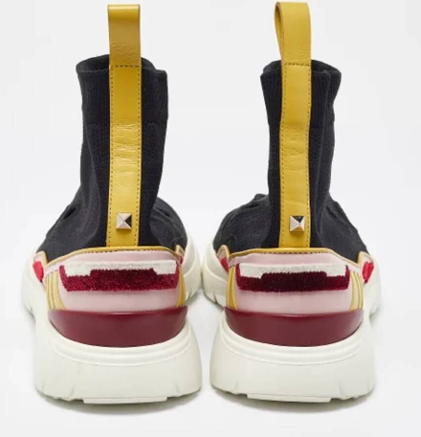 Valentino Vintage Pre-owned Leather sneakers Black Dames