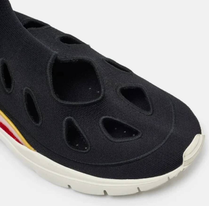 Valentino Vintage Pre-owned Leather sneakers Black Dames