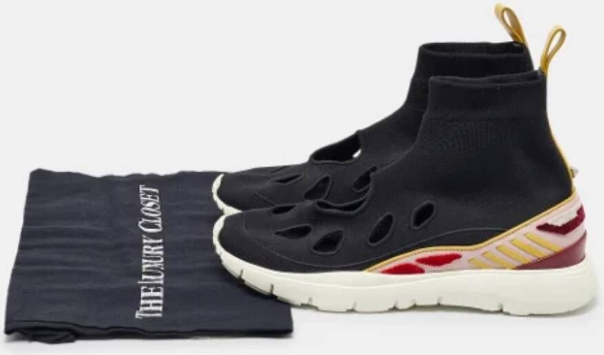 Valentino Vintage Pre-owned Leather sneakers Black Dames