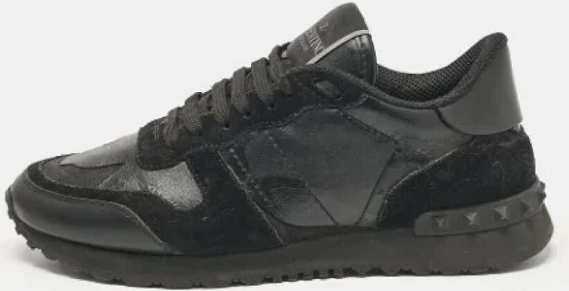 Valentino Vintage Pre-owned Leather sneakers Black Dames