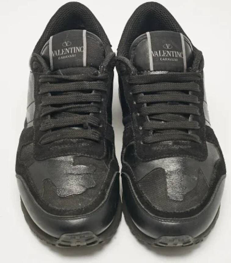 Valentino Vintage Pre-owned Leather sneakers Black Dames