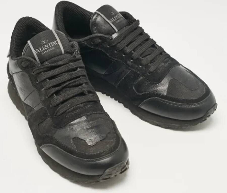 Valentino Vintage Pre-owned Leather sneakers Black Dames