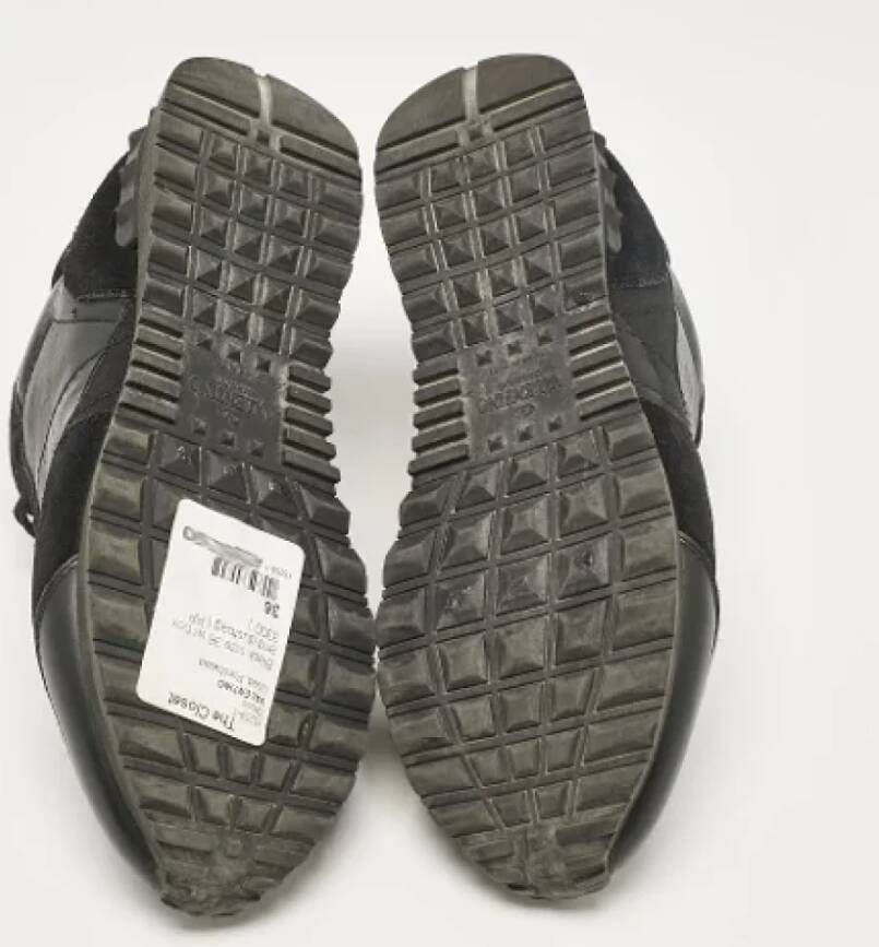 Valentino Vintage Pre-owned Leather sneakers Black Dames