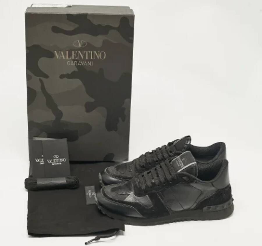 Valentino Vintage Pre-owned Leather sneakers Black Dames