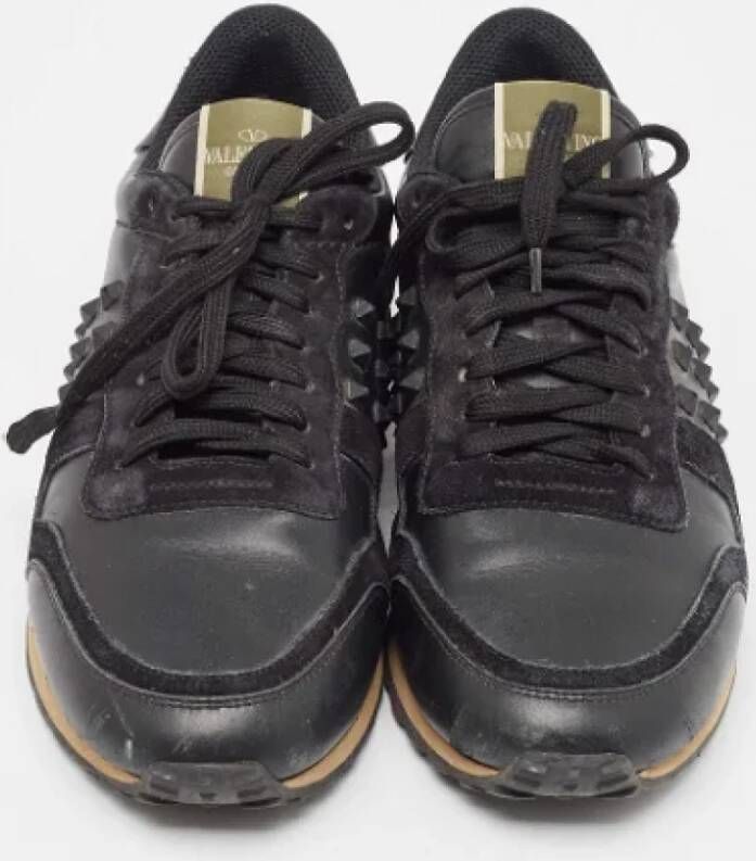 Valentino Vintage Pre-owned Leather sneakers Black Heren