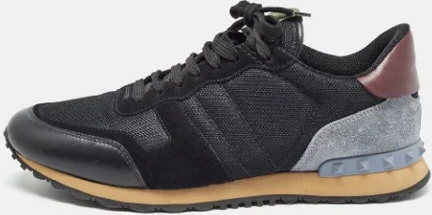 Valentino Vintage Pre-owned Leather sneakers Black Heren