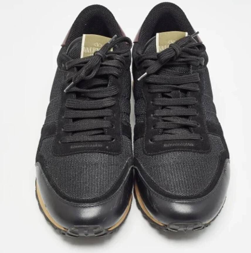 Valentino Vintage Pre-owned Leather sneakers Black Heren