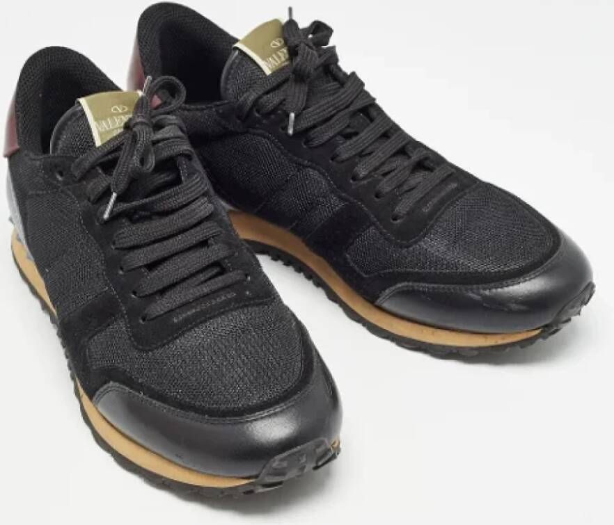 Valentino Vintage Pre-owned Leather sneakers Black Heren