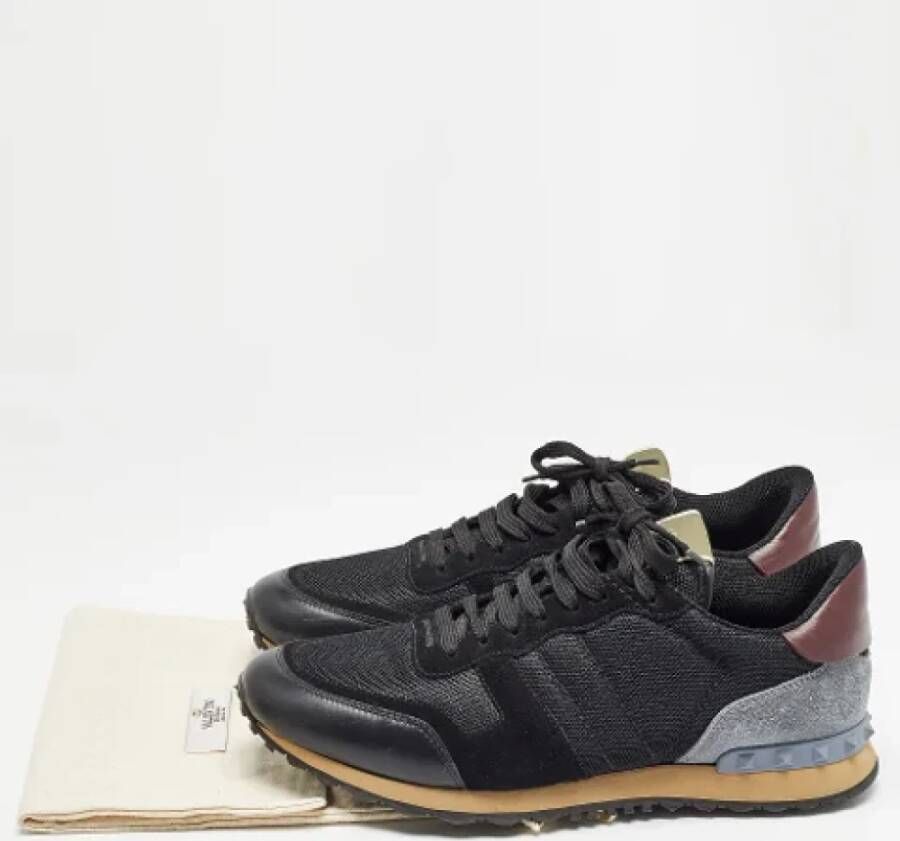 Valentino Vintage Pre-owned Leather sneakers Black Heren