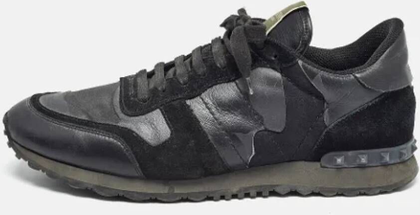 Valentino Vintage Pre-owned Leather sneakers Black Heren