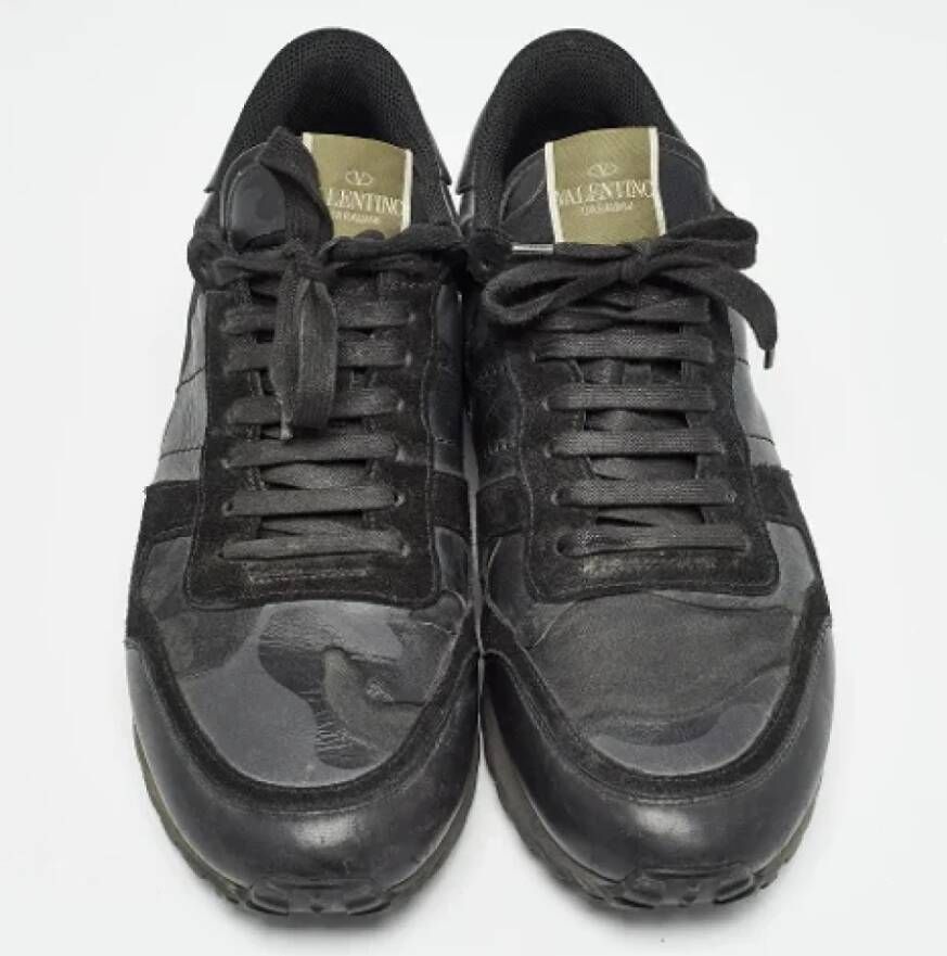 Valentino Vintage Pre-owned Leather sneakers Black Heren