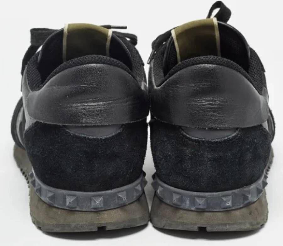 Valentino Vintage Pre-owned Leather sneakers Black Heren