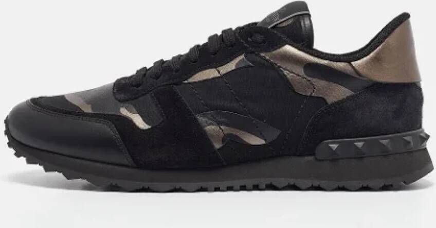 Valentino Vintage Pre-owned Leather sneakers Black Heren