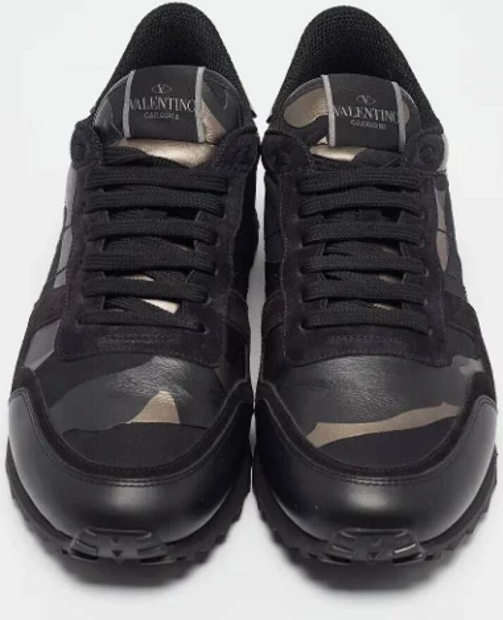 Valentino Vintage Pre-owned Leather sneakers Black Heren