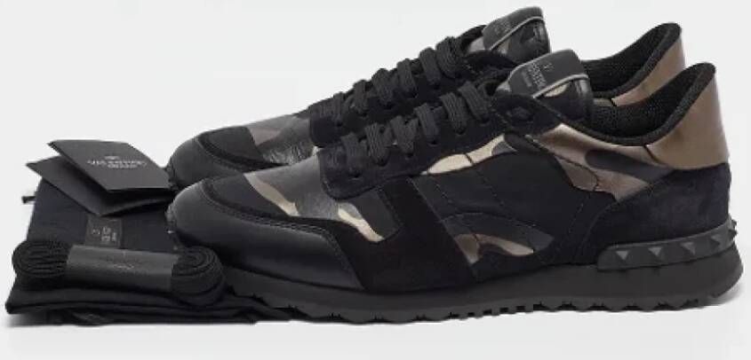 Valentino Vintage Pre-owned Leather sneakers Black Heren